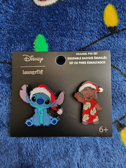 Loungefly Disney Lilo and Stitch Christmas Pins