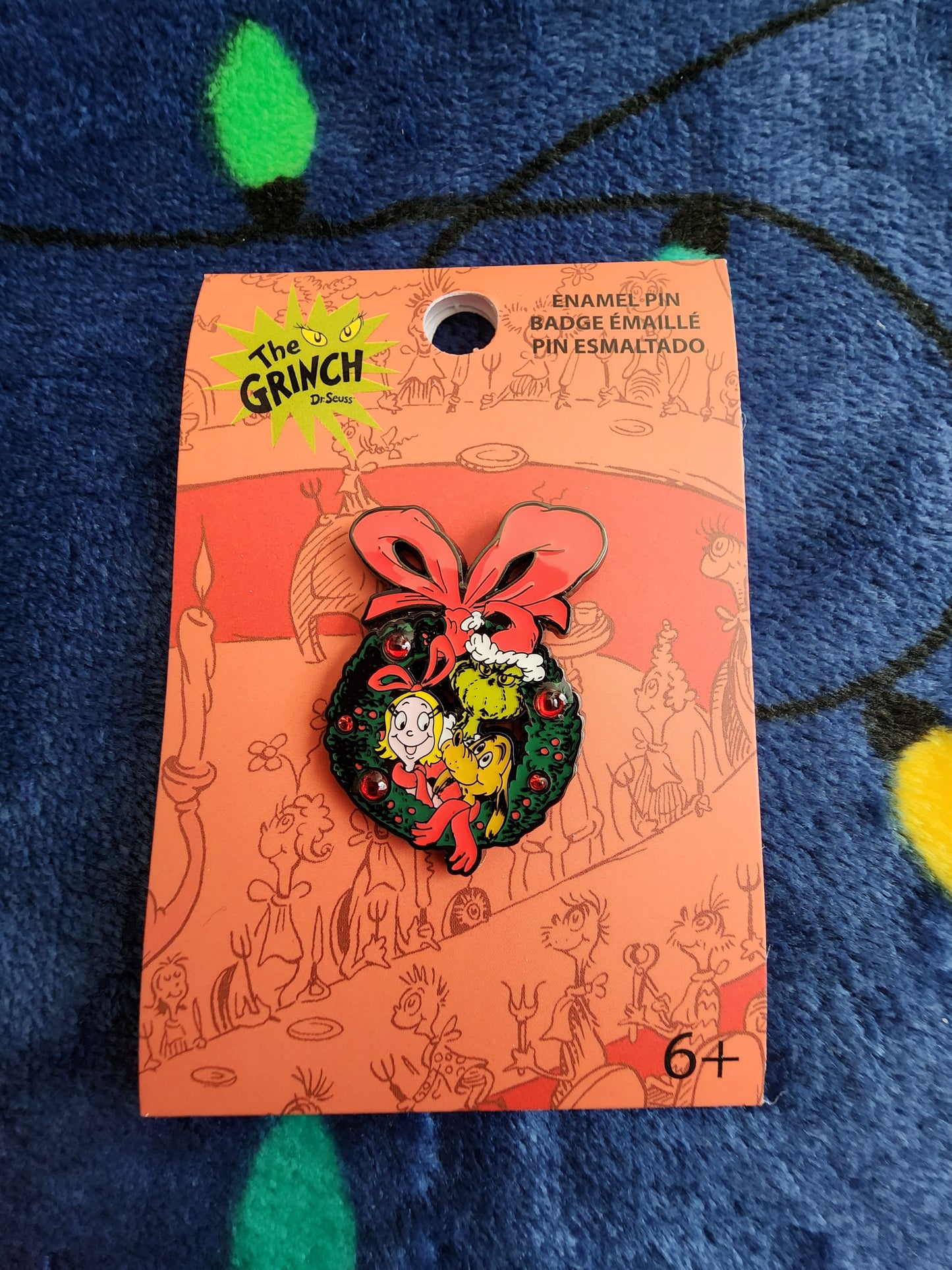Dr. Seuss Grinch Christmas Wreath Pin