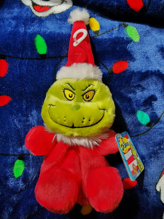 The Grinch as Santa Beanie Baby