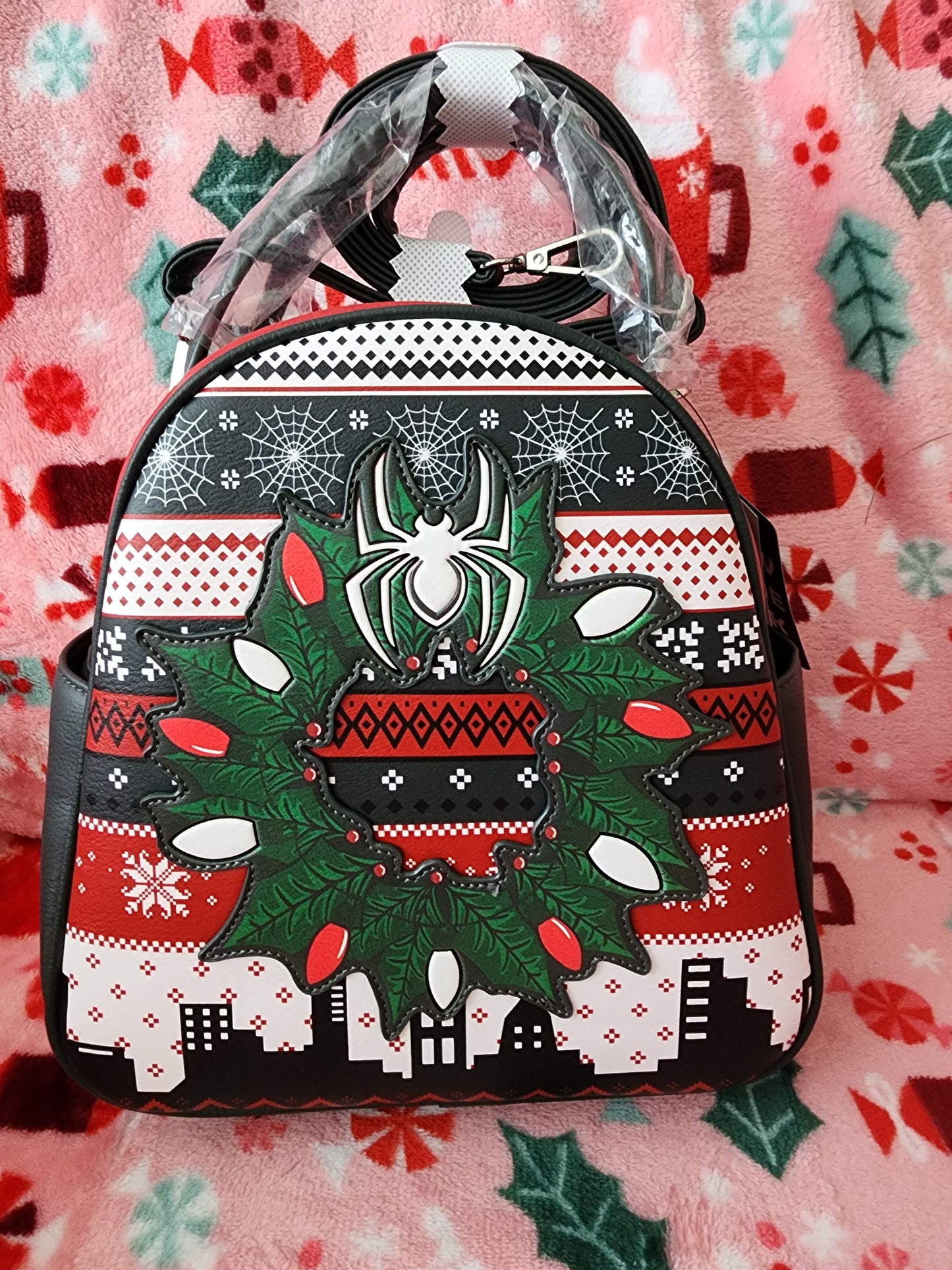 Spiderman Ugly Sweater Holiday Backpack