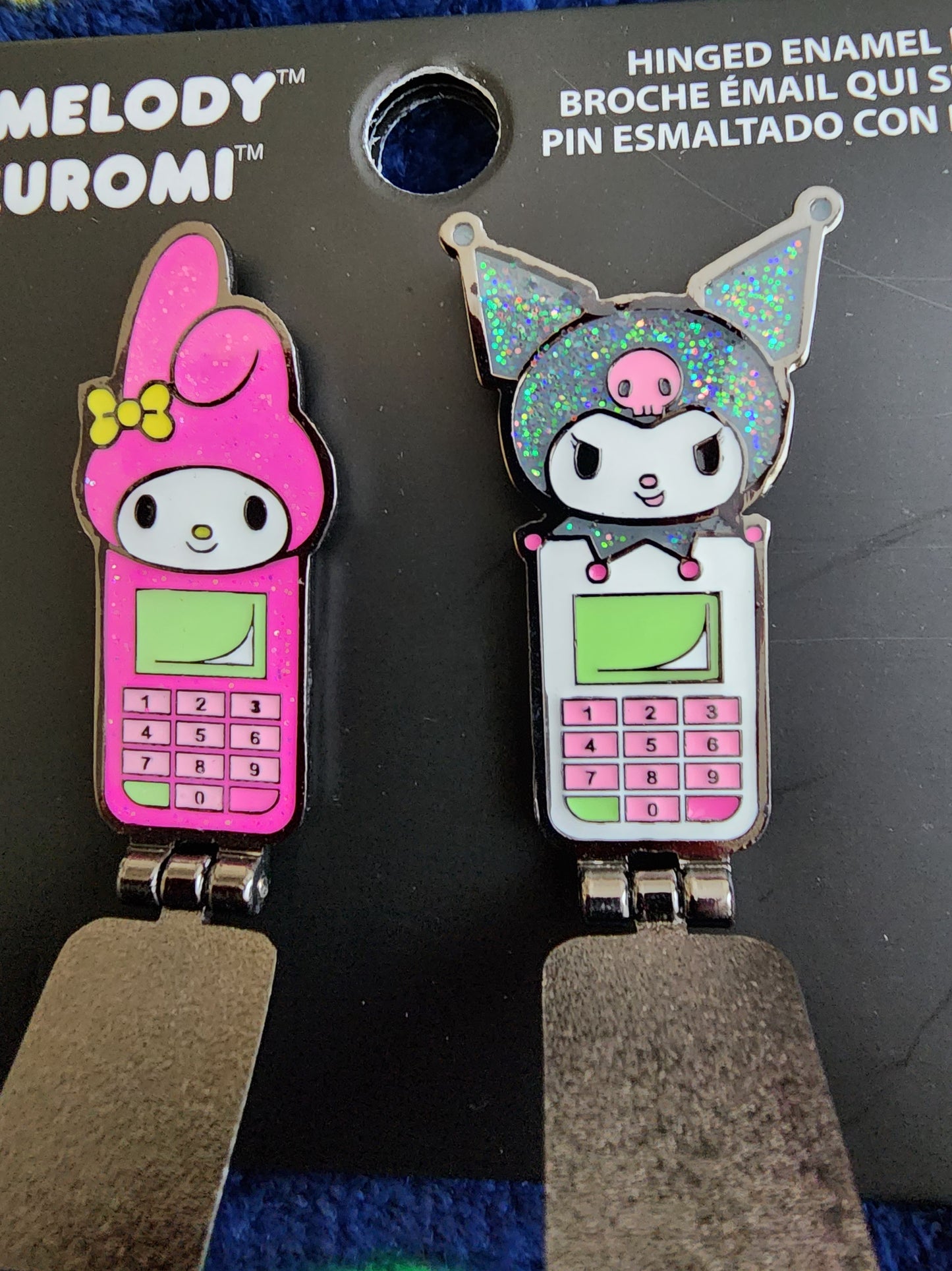 Loungefly My Melody and Kuromi Flip Phone Pin Set