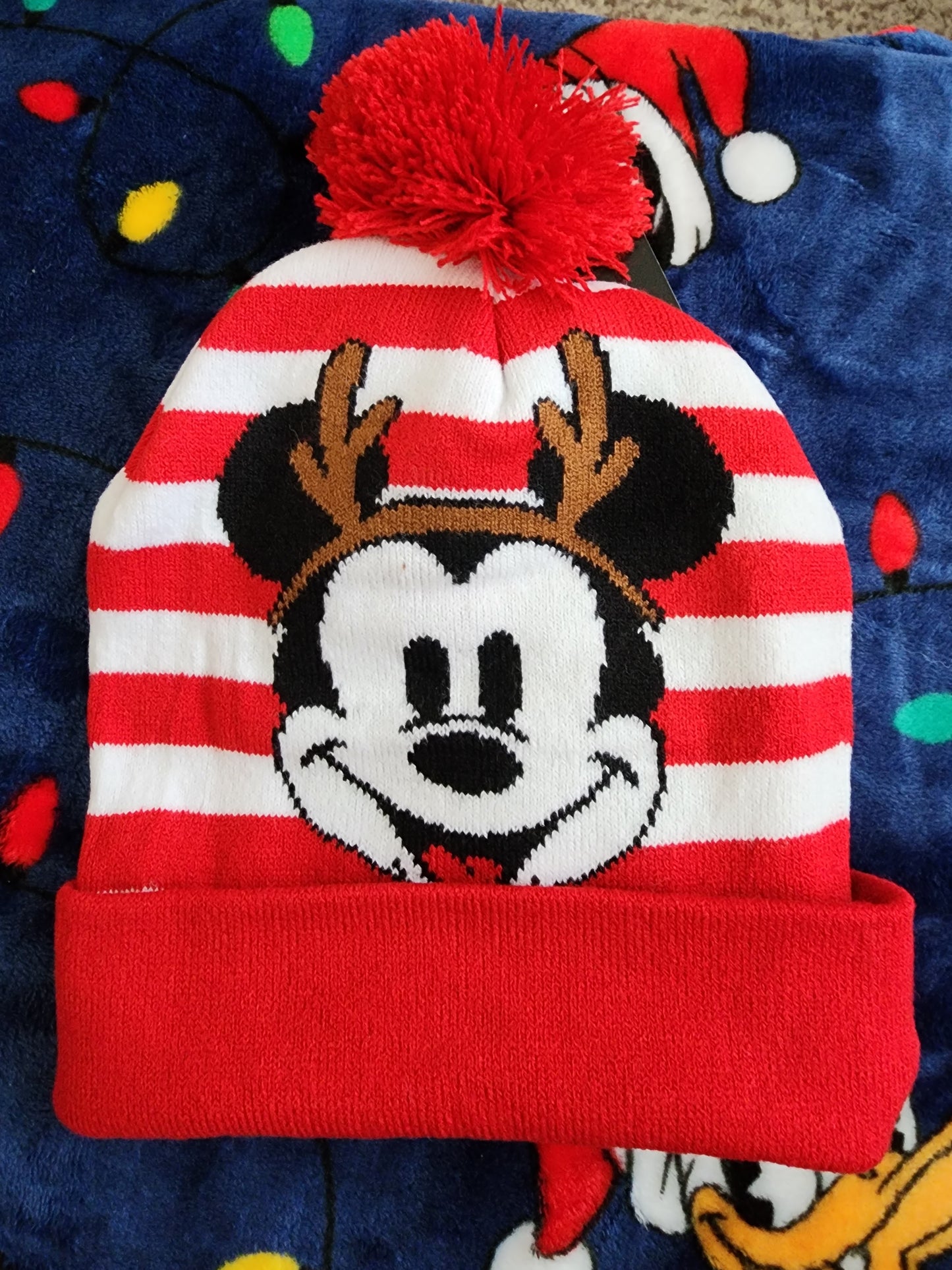 Disney Mickey Mouse Reindeer Holiday Beanie