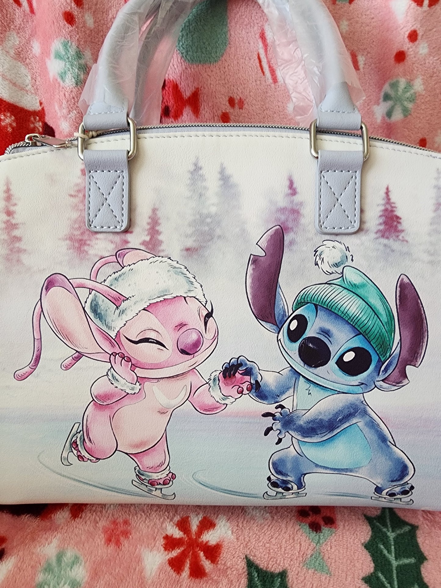 Loungefly Disney Stitch and Angel Holiday Handbag