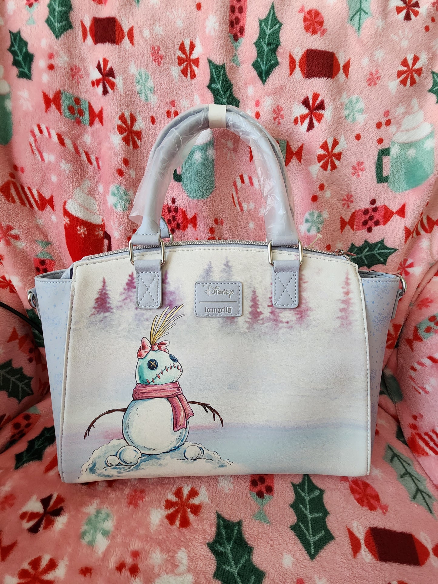 Loungefly Disney Stitch and Angel Holiday Handbag