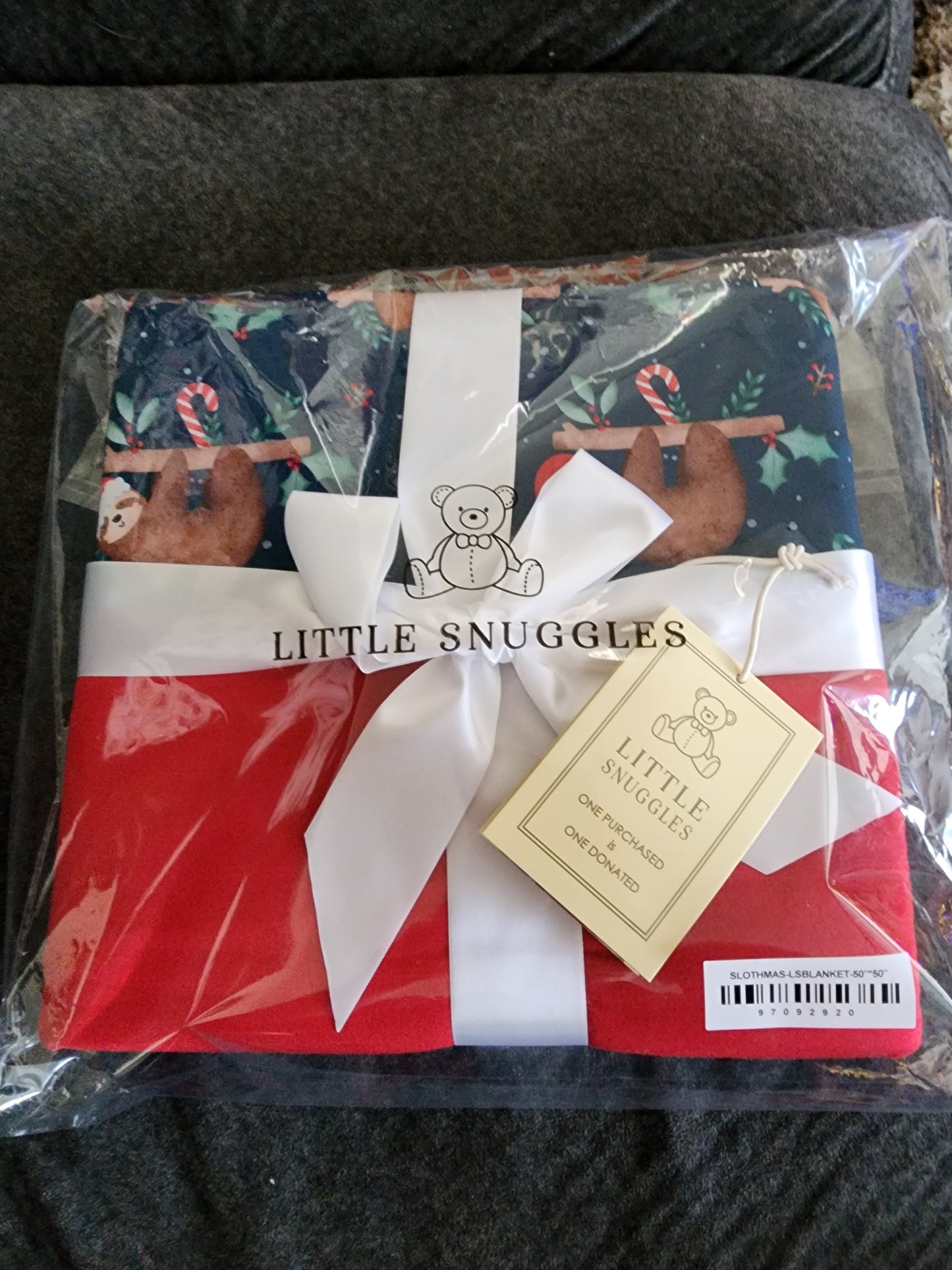 Charlies Project Sloth Christmas Baby Blanket