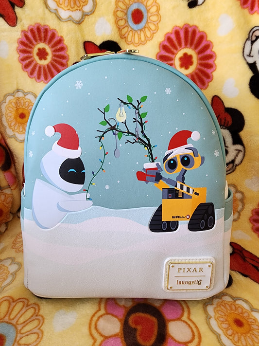 Loungefly Disney Pixar Wall-E and Eve Christmas Backpack