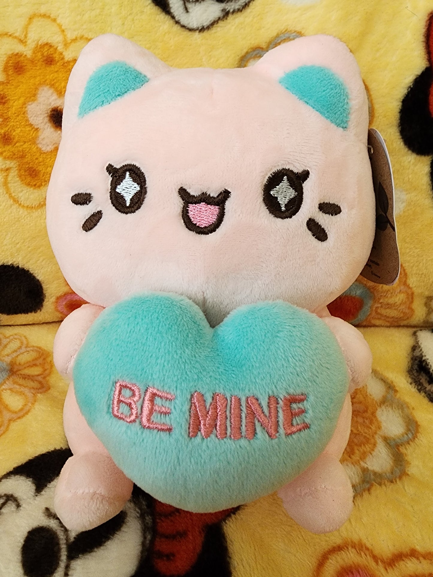 Meowchi Pink Holding Heart Valentine's Day Plush