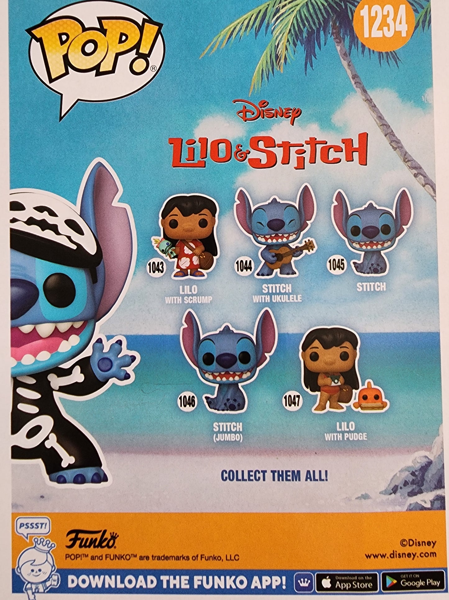 Funko Pop Disney Stitch as a Skelton Figure