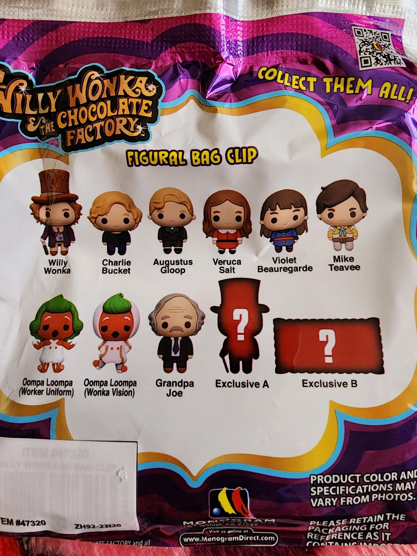 Willy Wonka and the Chocolate Factory Mystery Bag Clips