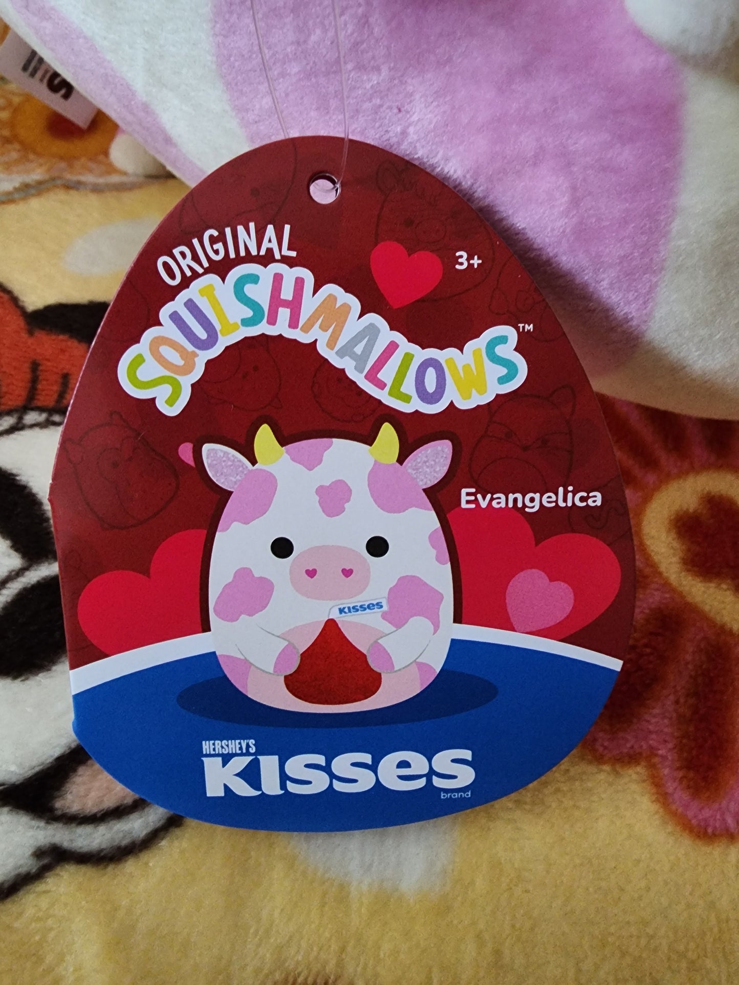 Squishmallows Cow Holding a Hershey Kiss Plush