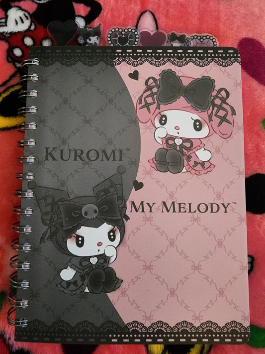 Hello Kitty and Friends My Melody and Kuromi Notebook