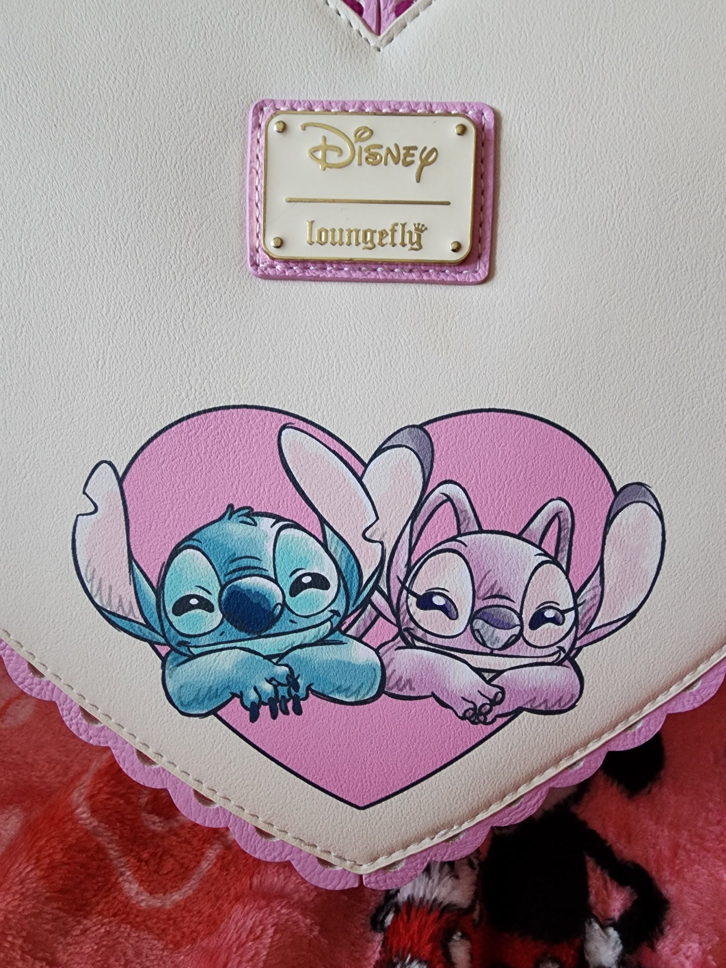 Loungefly Disney Stitch & Angel Valentine's Heart Shape Crossbody Bag