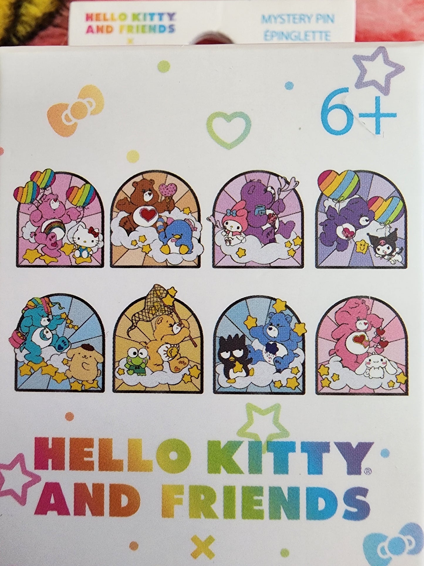 Hello Kitty and Friends with Care Bears Stain Glass Window Mystery Pins