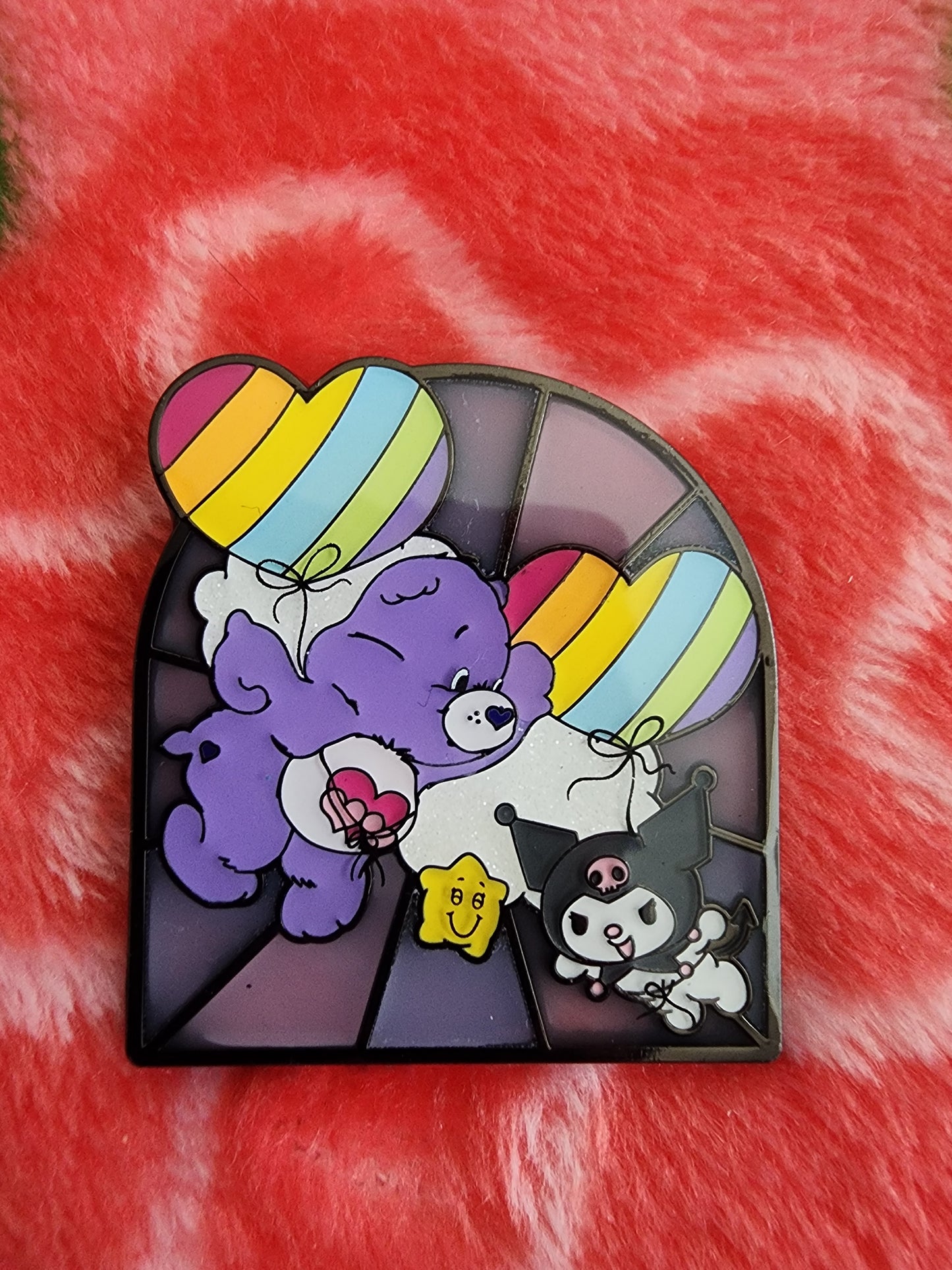 Hello Kitty and Friends with Care Bears Stain Glass Window Mystery Pins