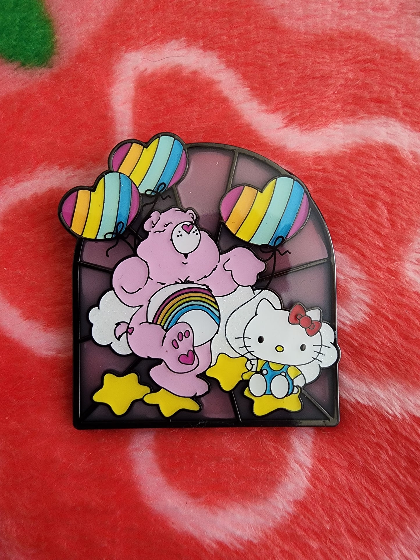 Hello Kitty and Friends with Care Bears Stain Glass Window Mystery Pins