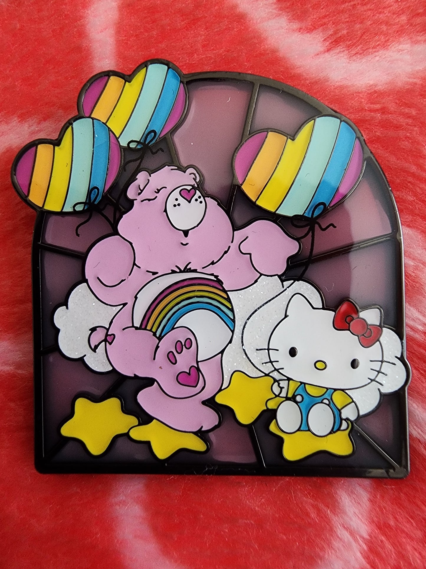 Hello Kitty and Friends with Care Bears Stain Glass Window Mystery Pins