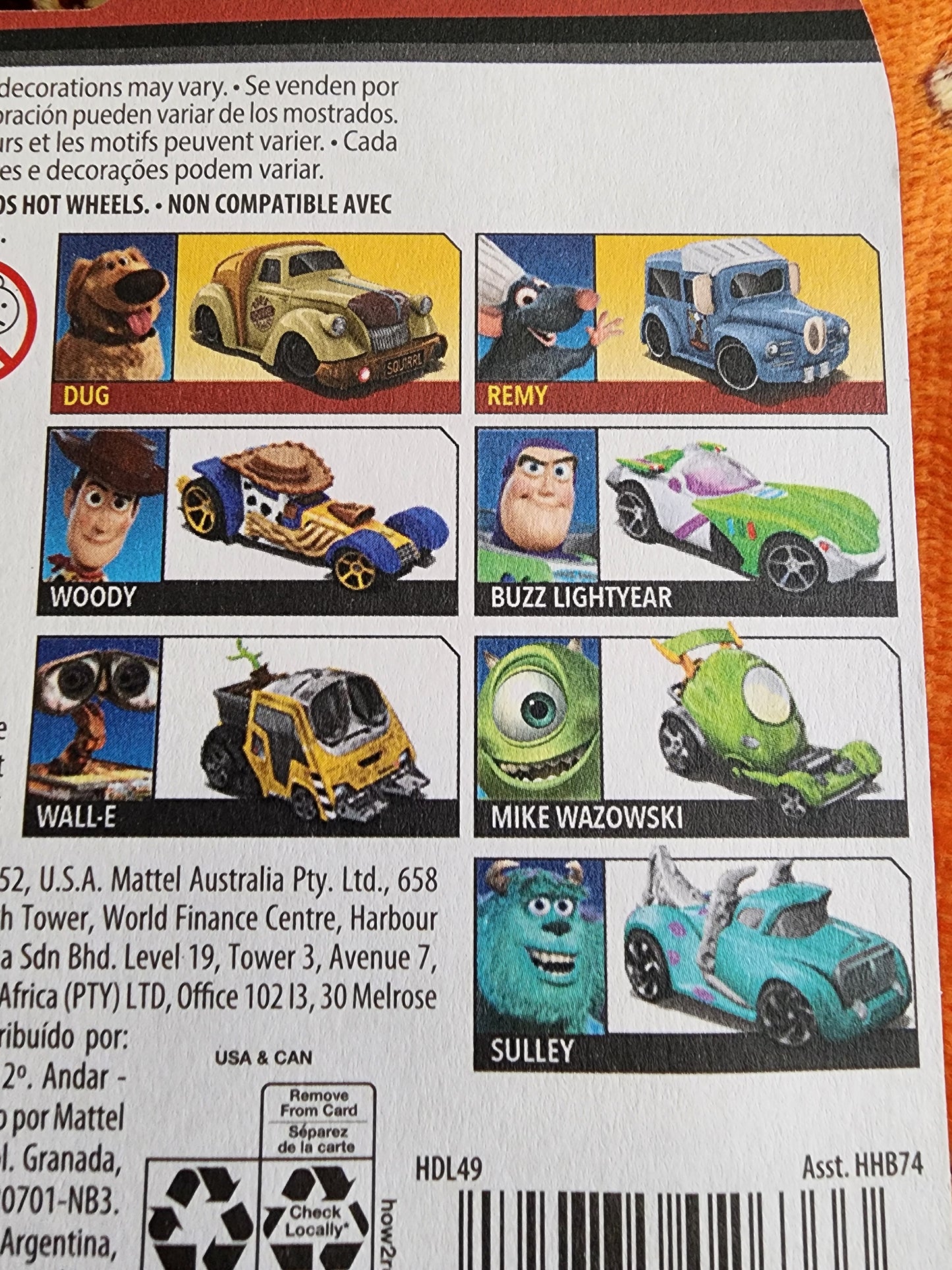 Hot Wheels Disney Pixar Cars