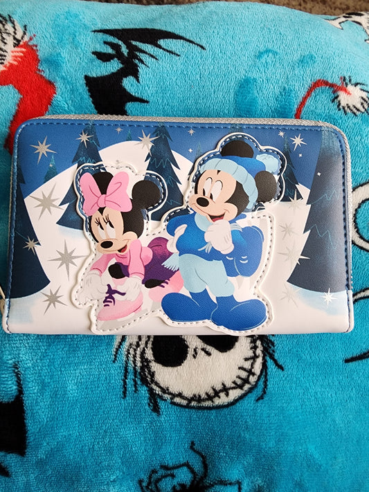 Loungefly Disney Mickey and Minnie Winter Skating Wallet