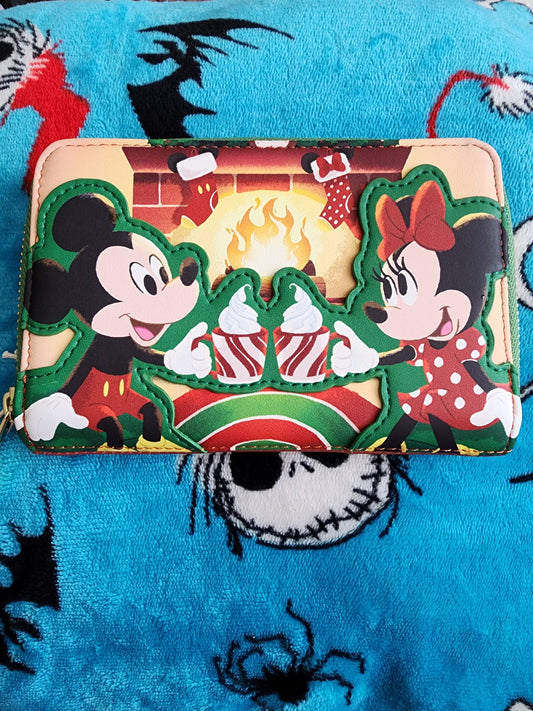 Loungefly Disney Mickey and Minnie Mouse Fireplace Wallet