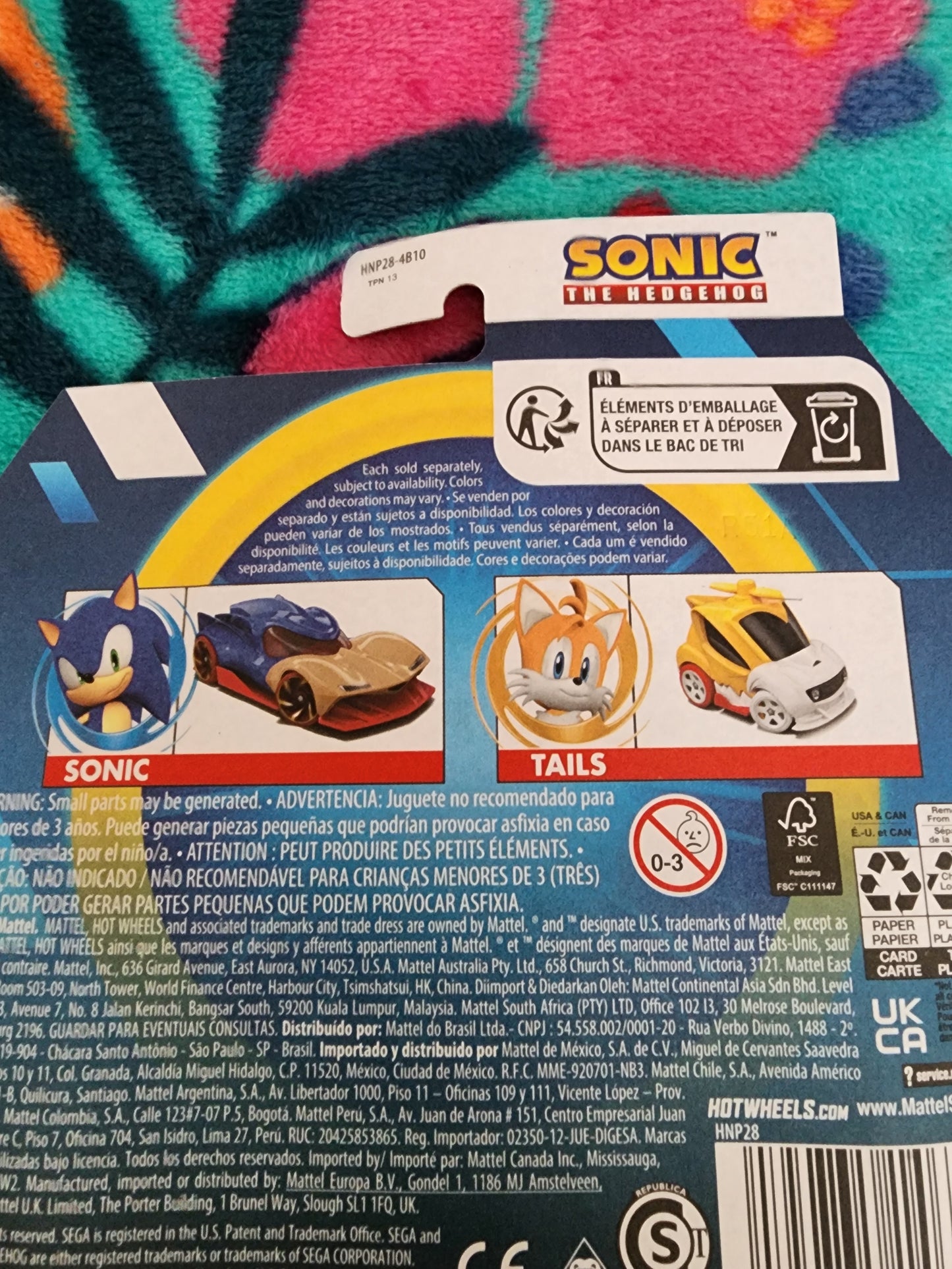 Hot Wheels Sonic Tails Car