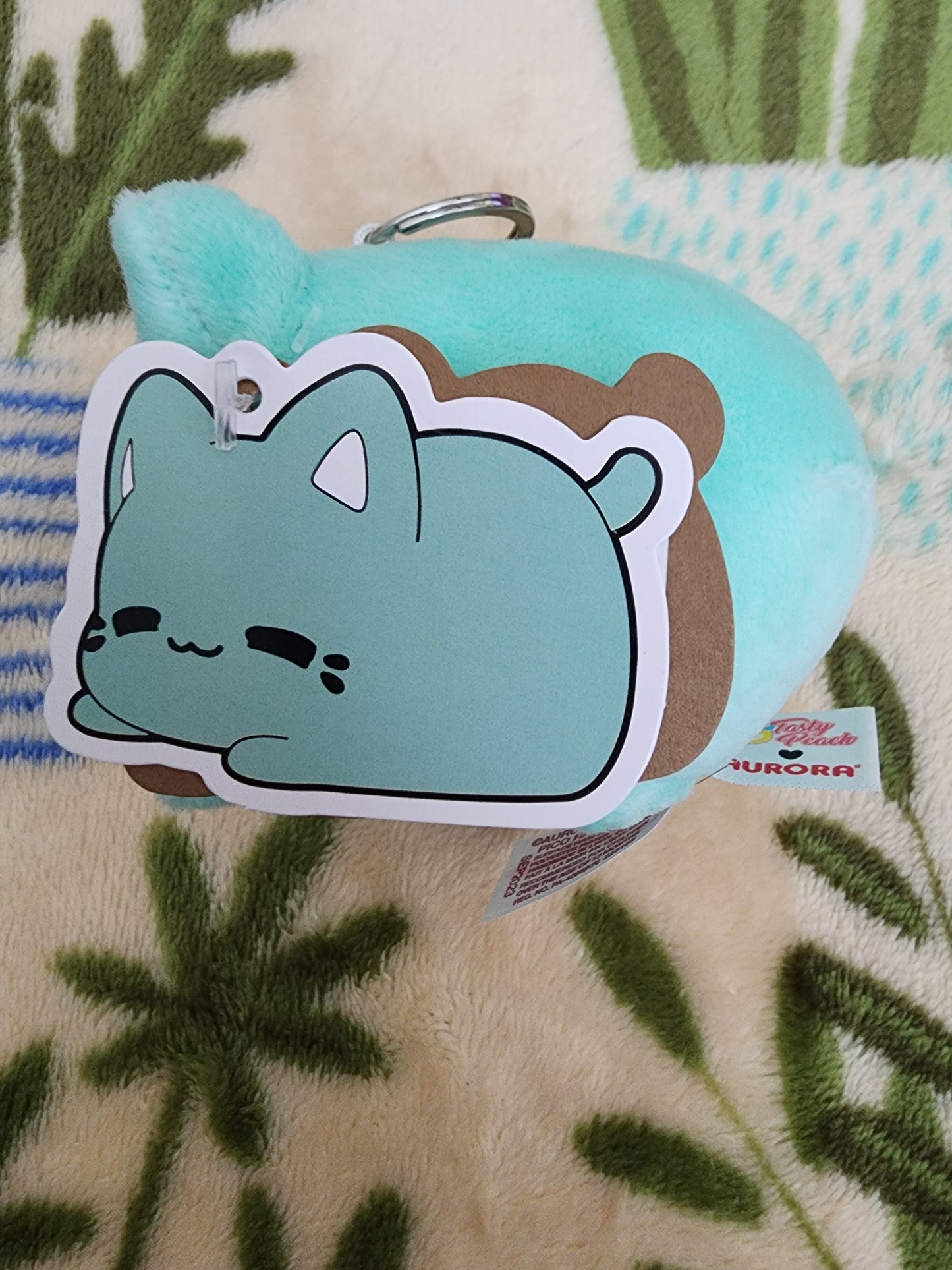 Meowchi Mint Green Plush Bag Clip