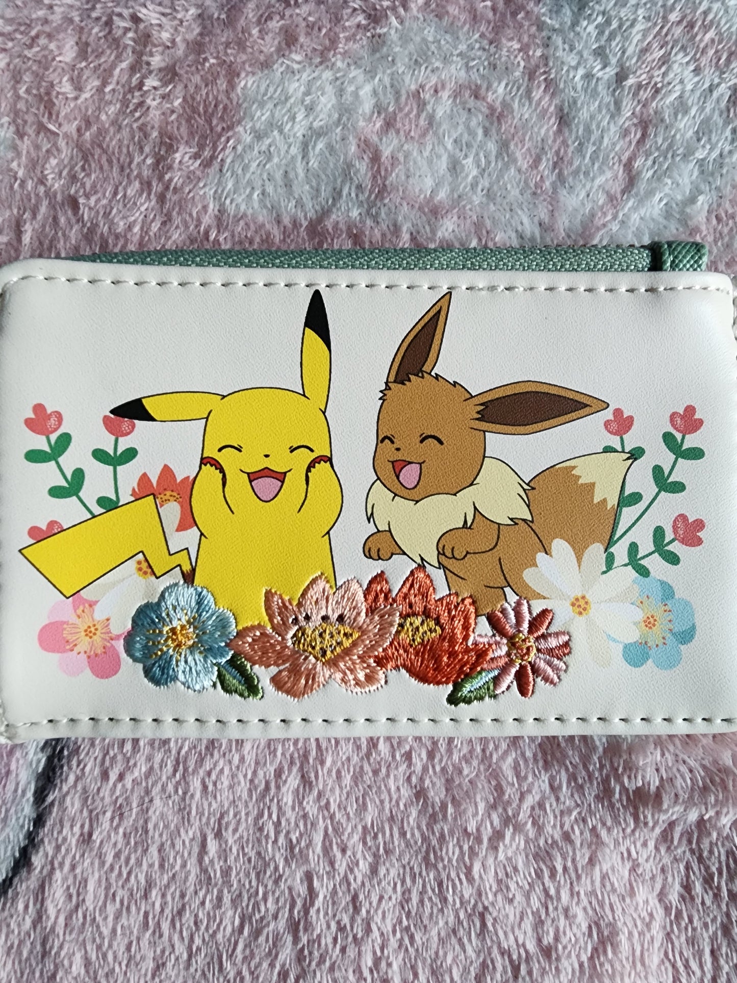 Pokemon Pikachu and Evee Floral Card Holder