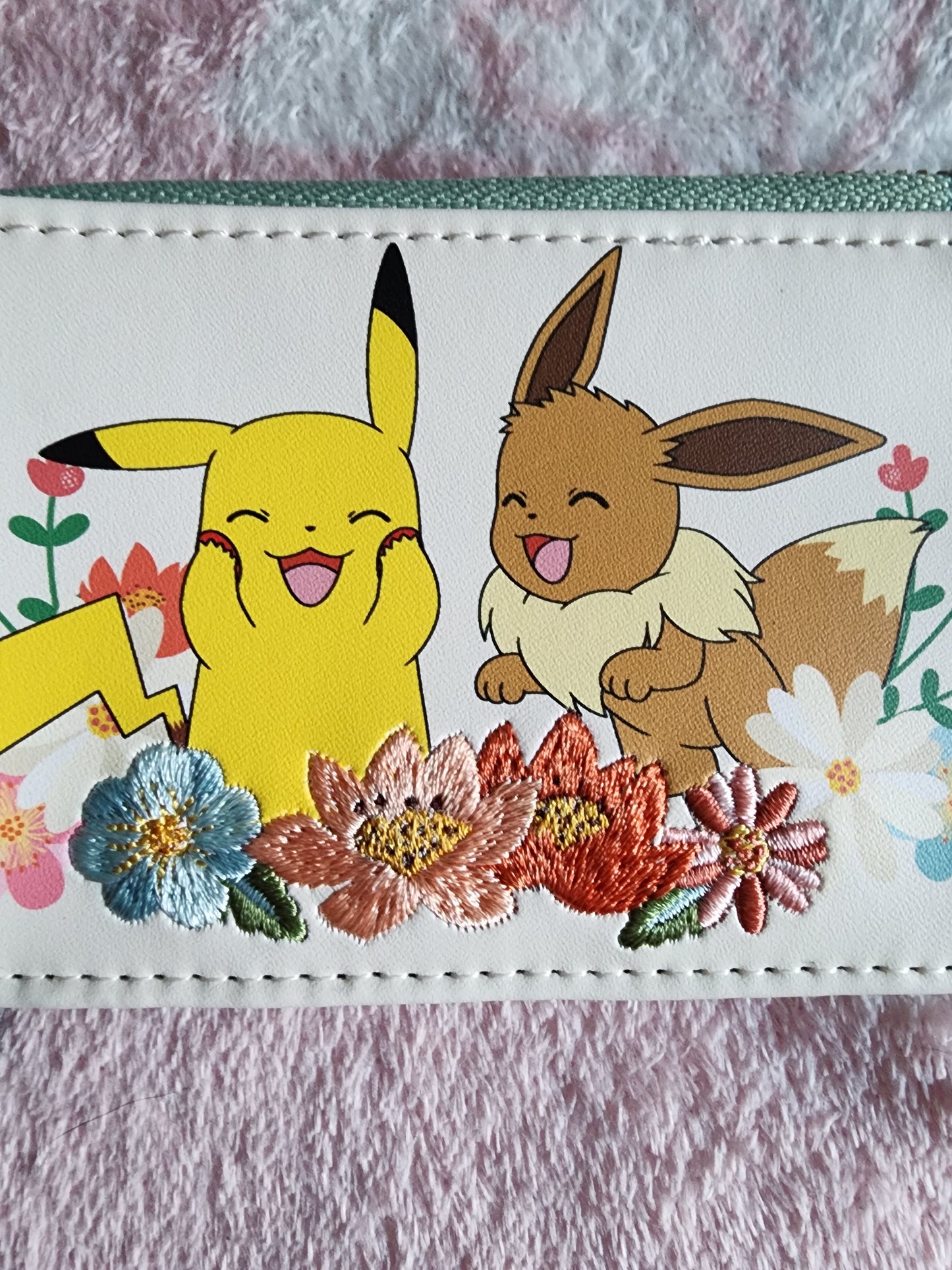 Pokemon Pikachu and Evee Floral Card Holder