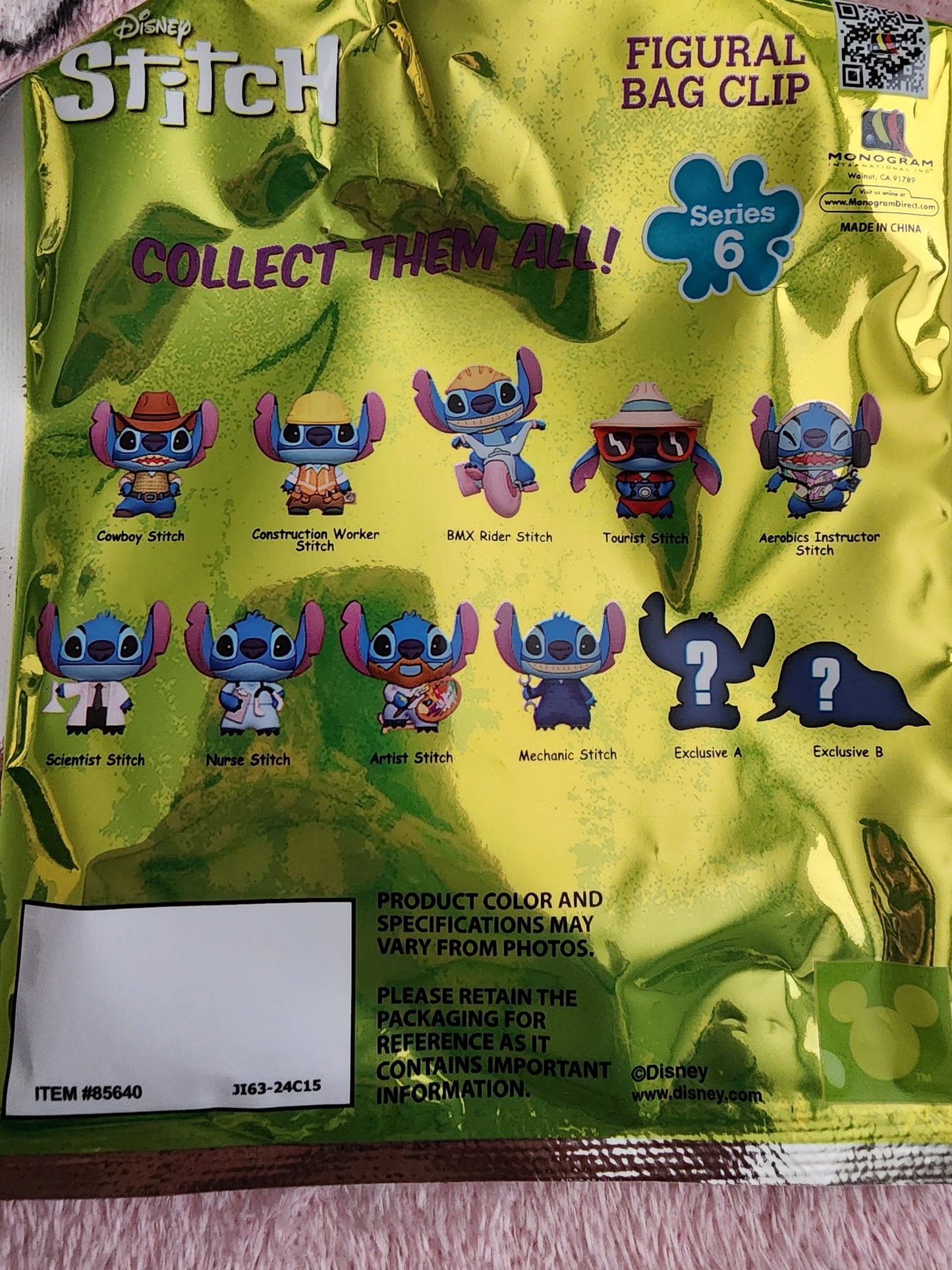 Disney Stitch Mystery Bag Clips/Keychains