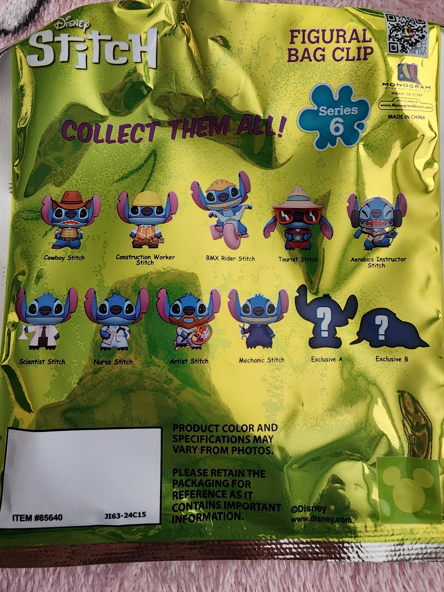 Disney Stitch Mystery Bag Clips/Keychains