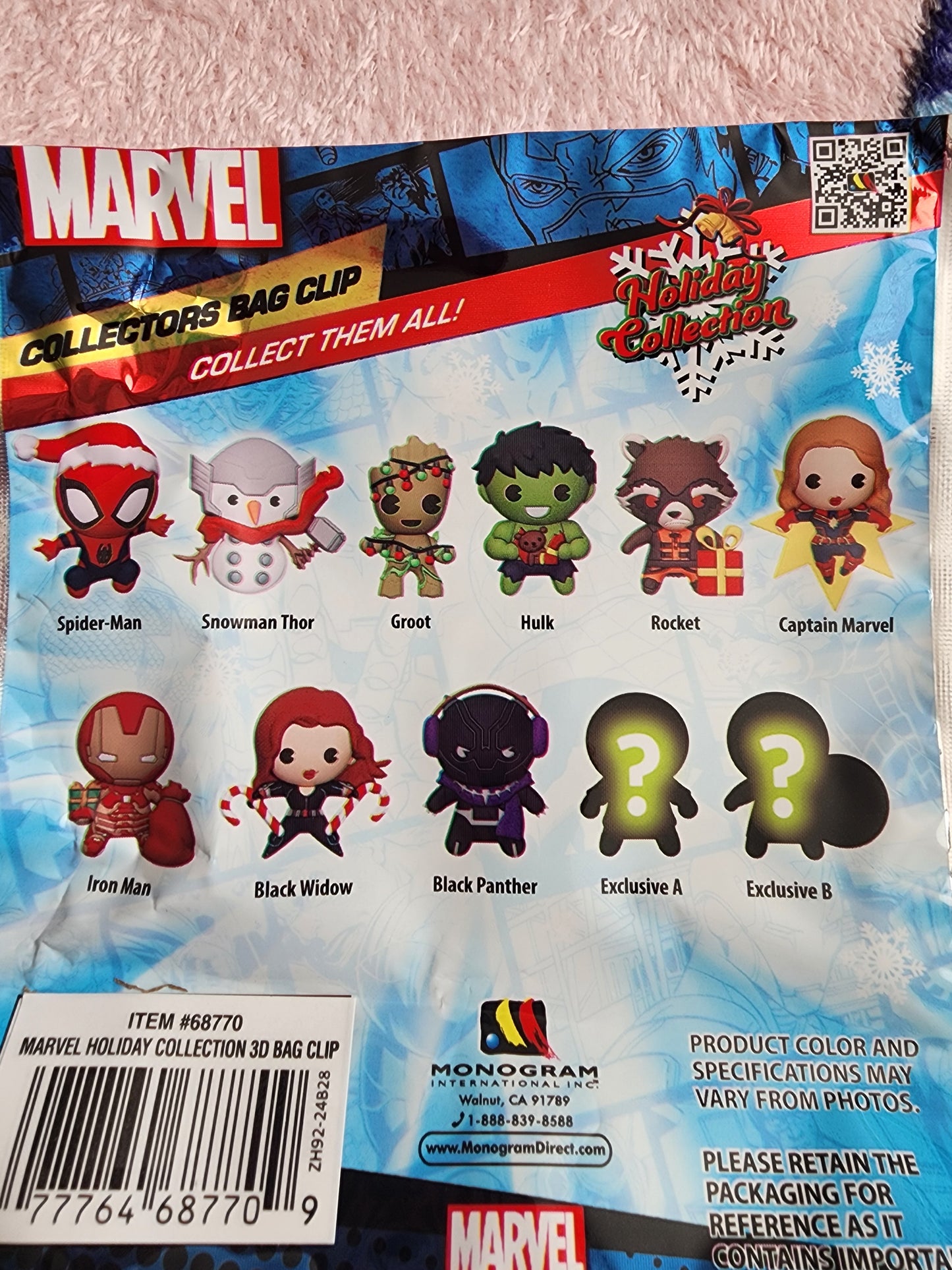 Marvel Holiday Collection Bag Clips/Keychains