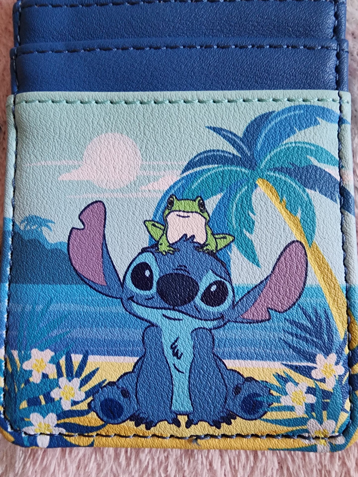 Loungefly Disney Stitch and Frog at the Beach Card Holder