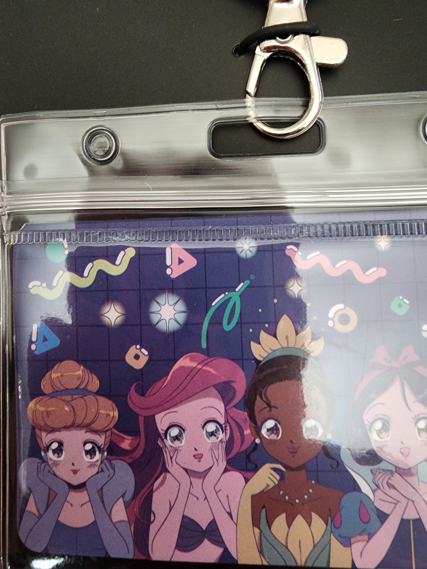 Disney Princess Manga Style Lanyard with 4 Pins and Cardholder