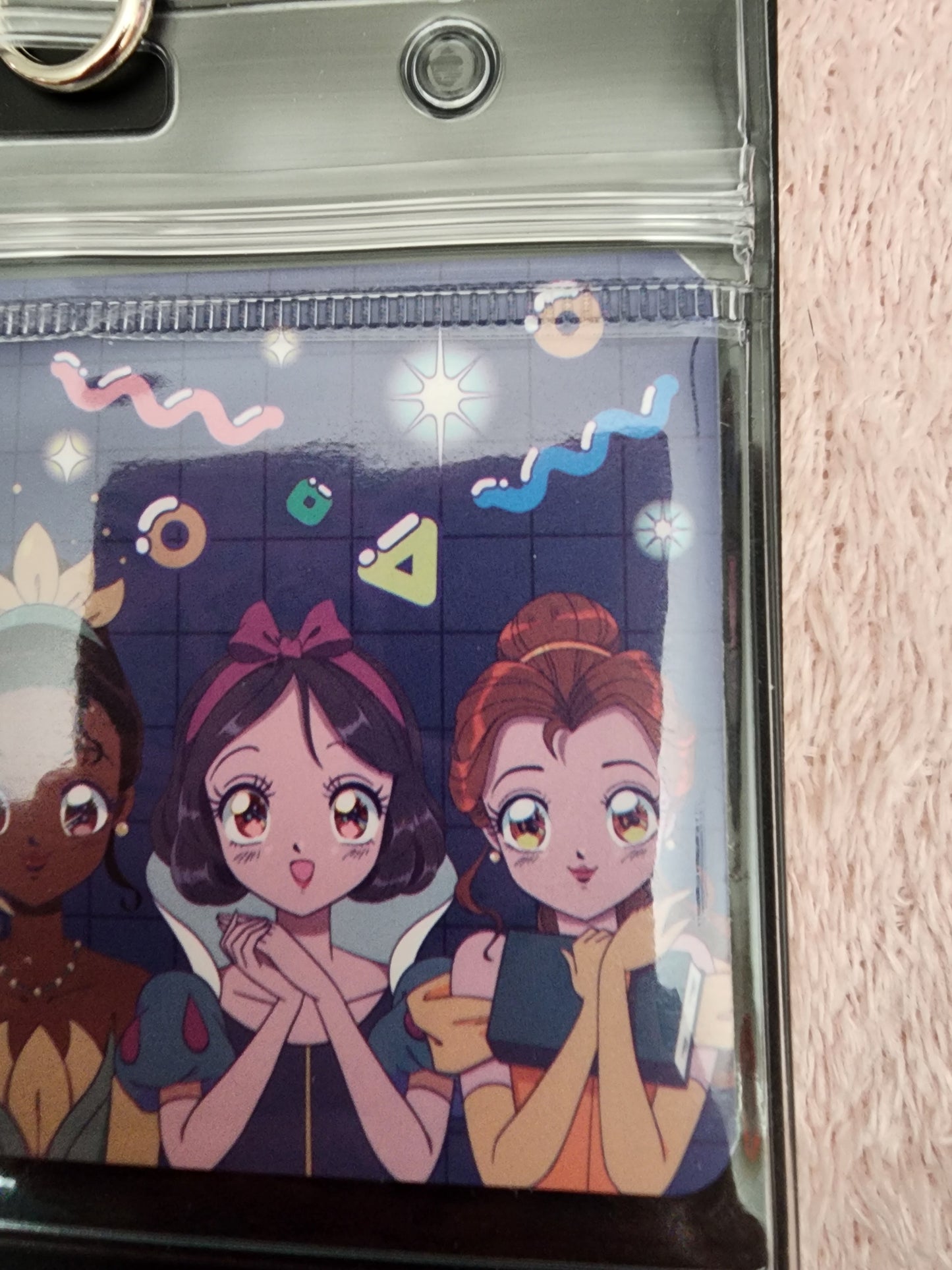 Disney Princess Manga Style Lanyard with 4 Pins and Cardholder