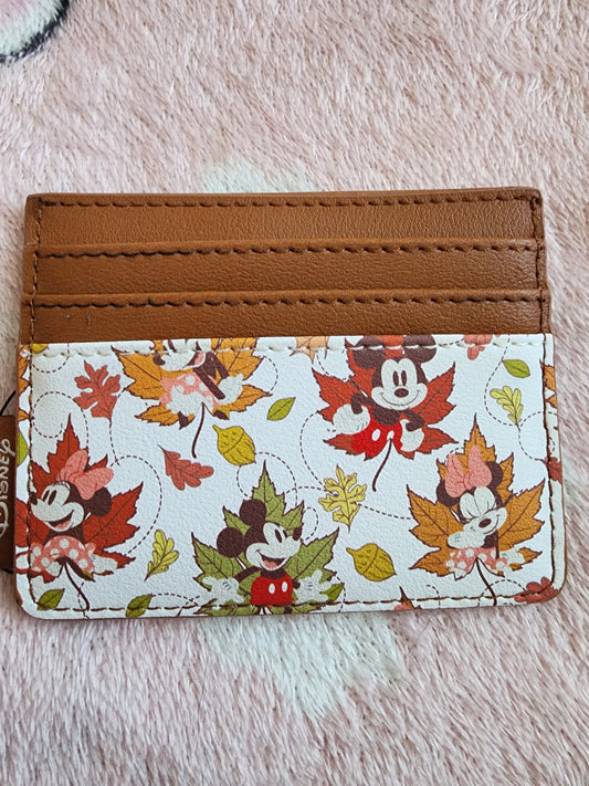 Loungefly Disney Mickey and Minnie Fall Leaves Card Holder