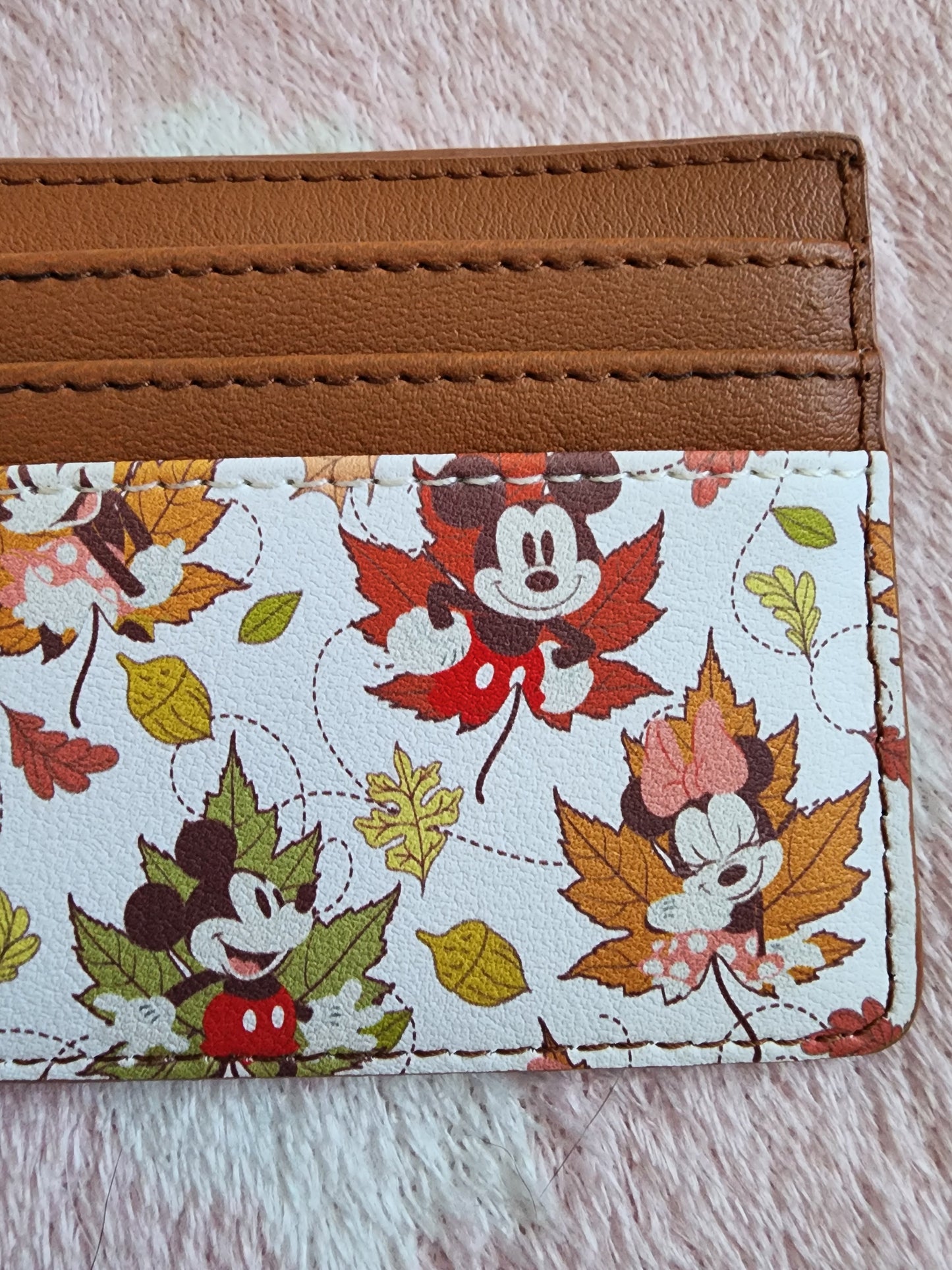 Loungefly Disney Mickey and Minnie Fall Leaves Card Holder