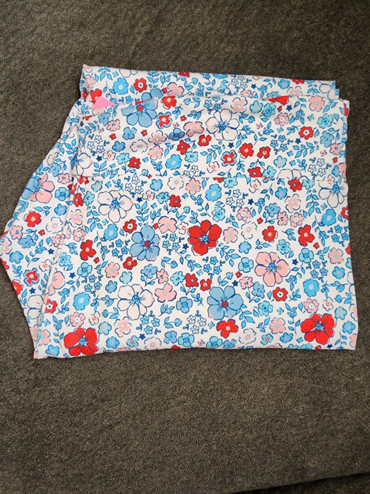 CP Red, White and Blue Flower Design Leggings