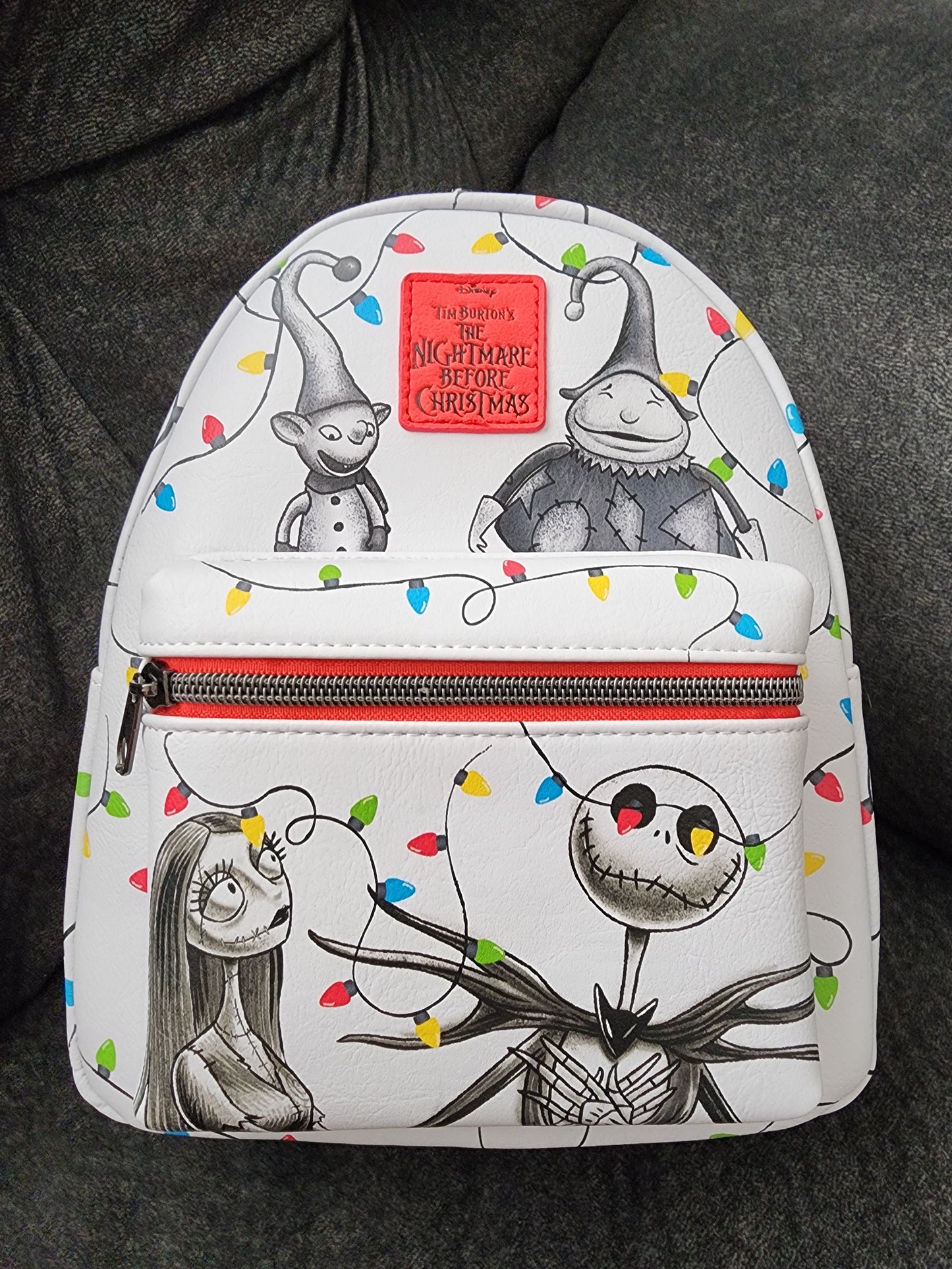 Loungefly Disney Nightmare Before Christmas Jack and Sally Holiday Backpack