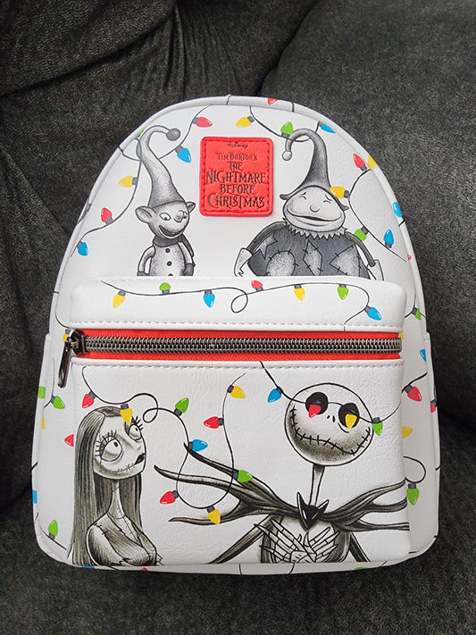 Loungefly Disney Nightmare Before Christmas Jack and Sally Holiday Backpack