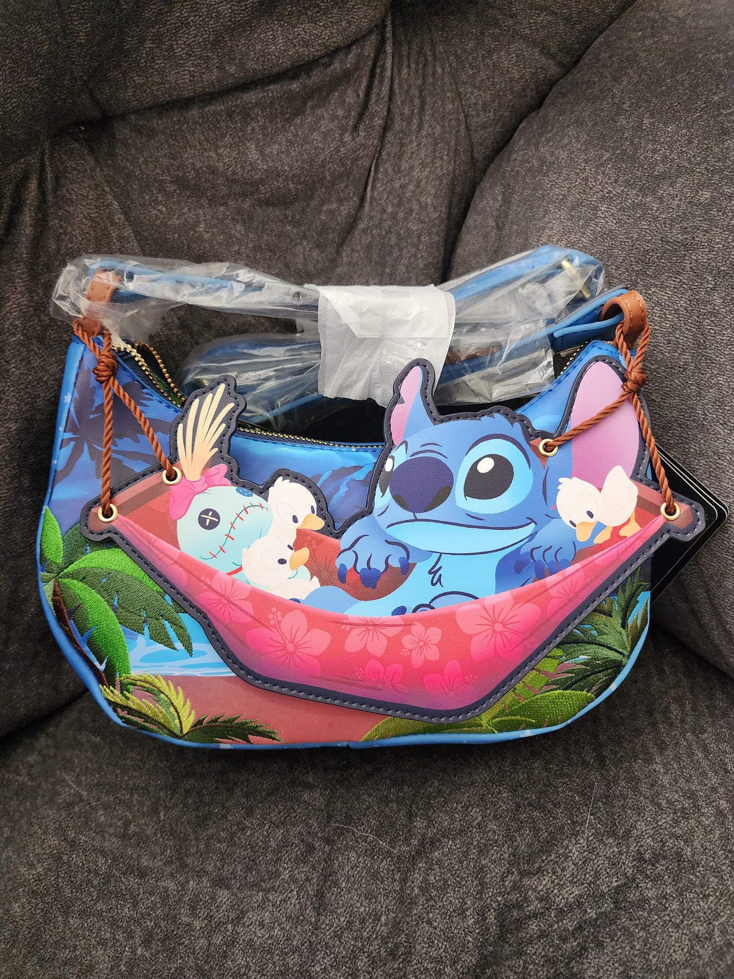 Loungefly Disney Stitch Camping Cuties Hammock Crossbody Bag