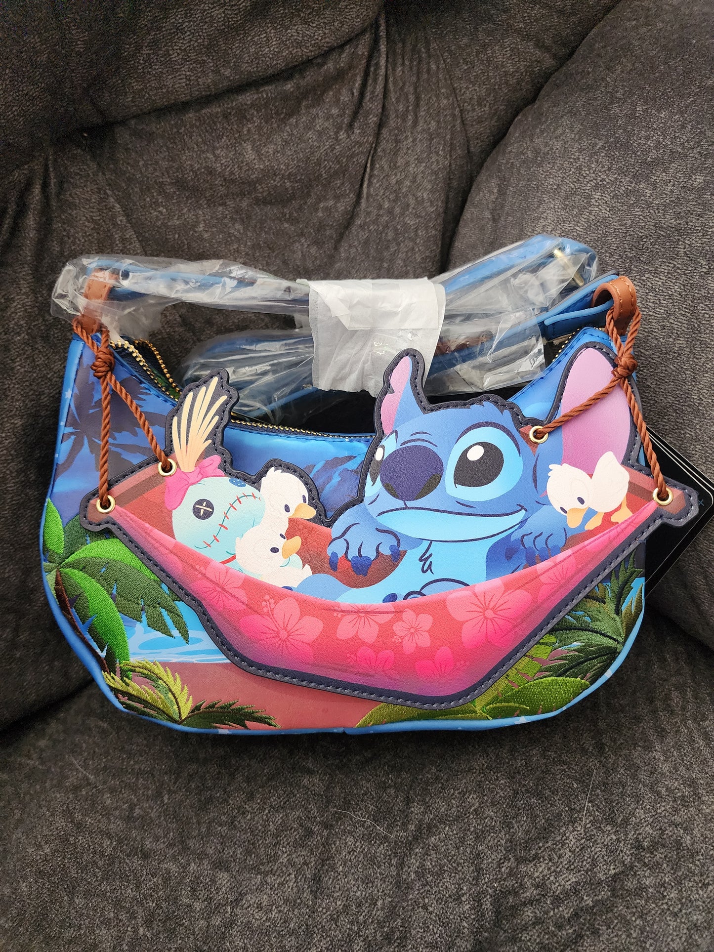 Loungefly Disney Stitch Camping Cuties Hammock Crossbody Bag