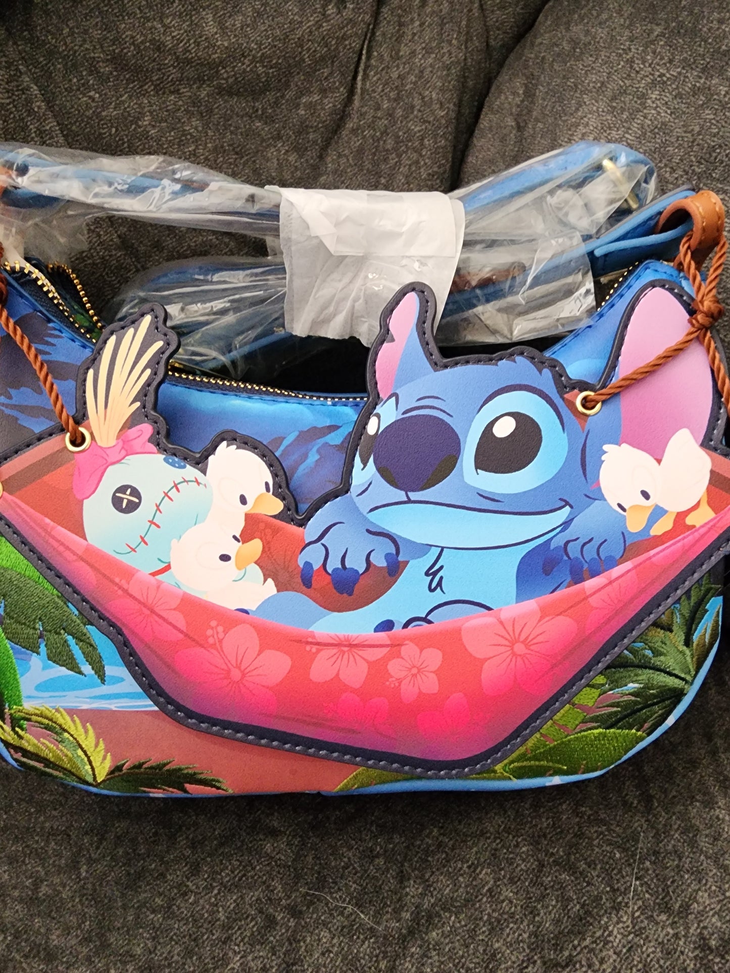 Loungefly Disney Stitch Camping Cuties Hammock Crossbody Bag