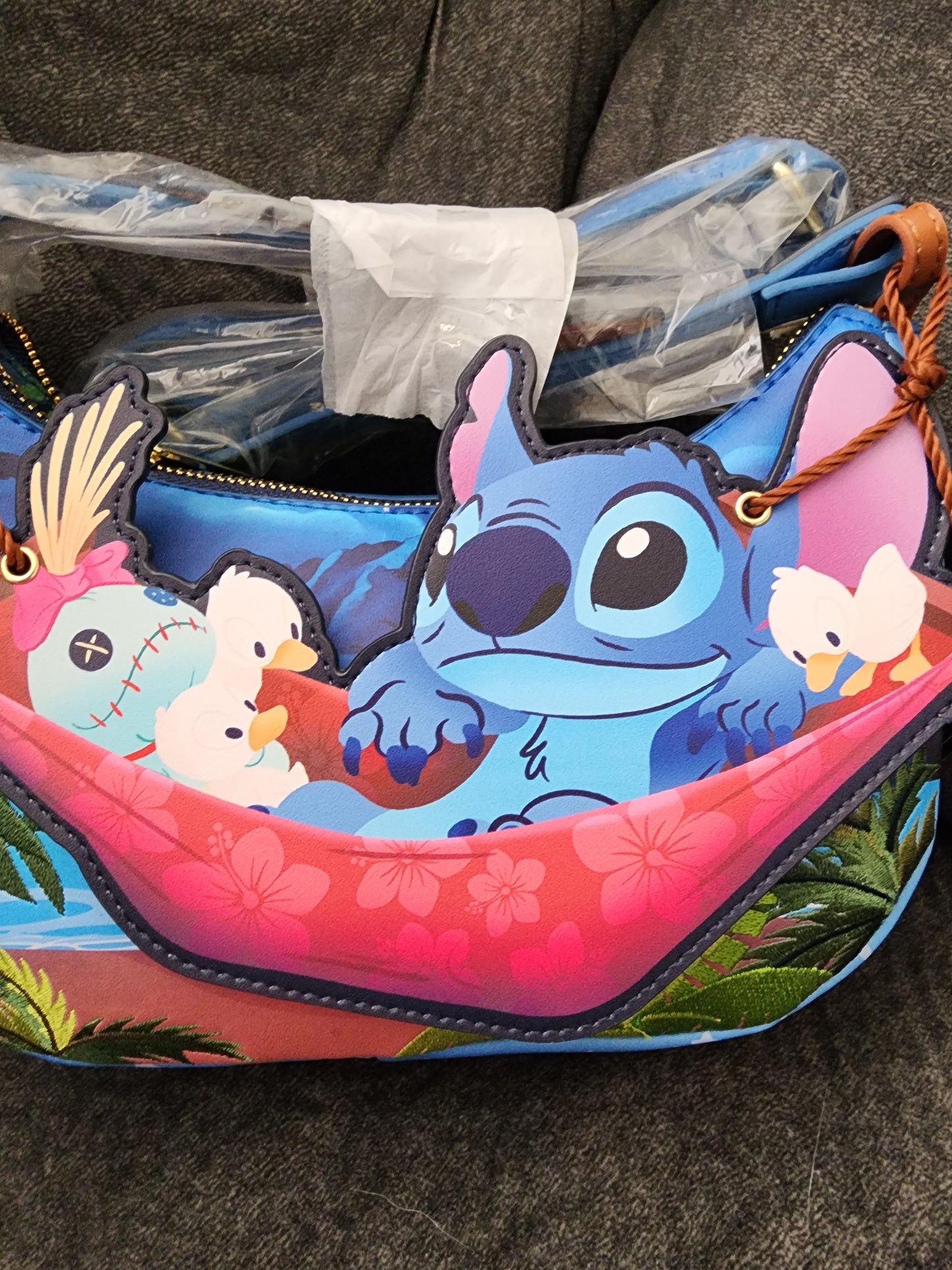 Loungefly Disney Stitch Camping Cuties Hammock Crossbody Bag