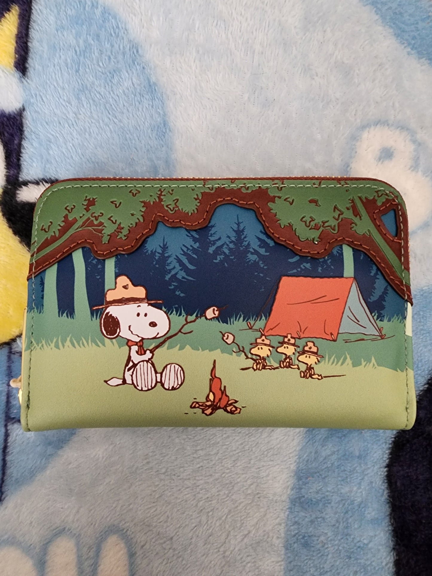 Loungefly Peanuts Snoopy and Woodstock Camping 50th Anniversary Wallet