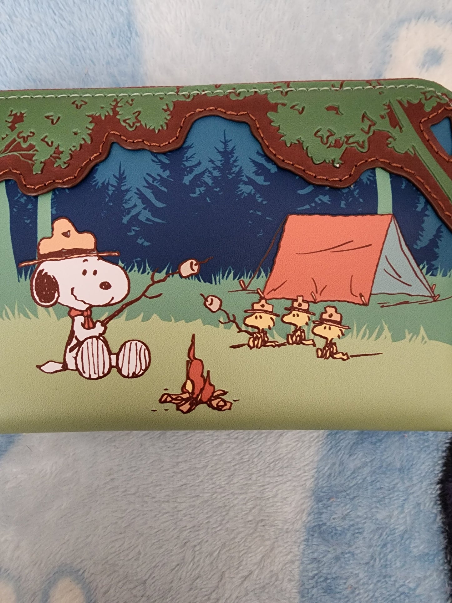 Loungefly Peanuts Snoopy and Woodstock Camping 50th Anniversary Wallet