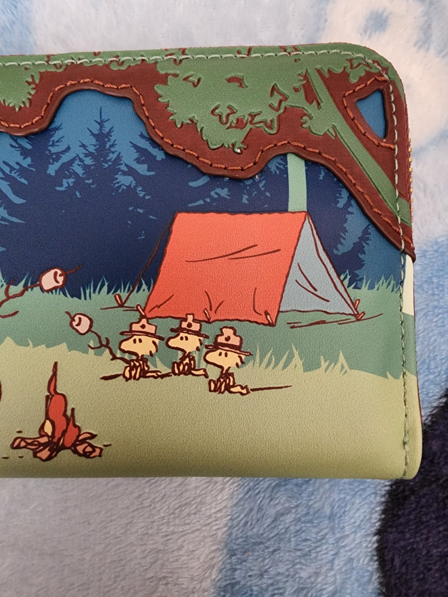 Loungefly Peanuts Snoopy and Woodstock Camping 50th Anniversary Wallet