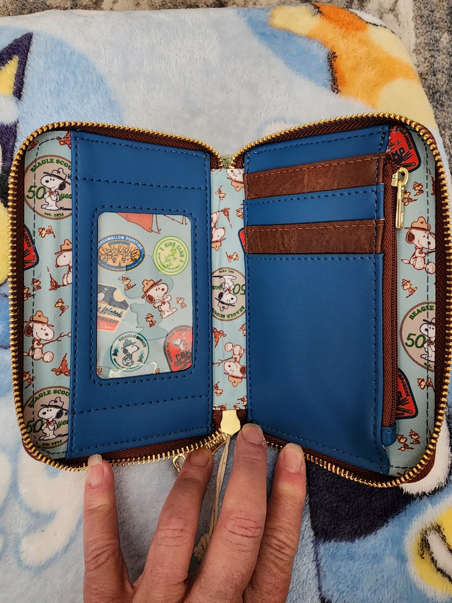 Loungefly Peanuts Snoopy and Woodstock Camping 50th Anniversary Wallet