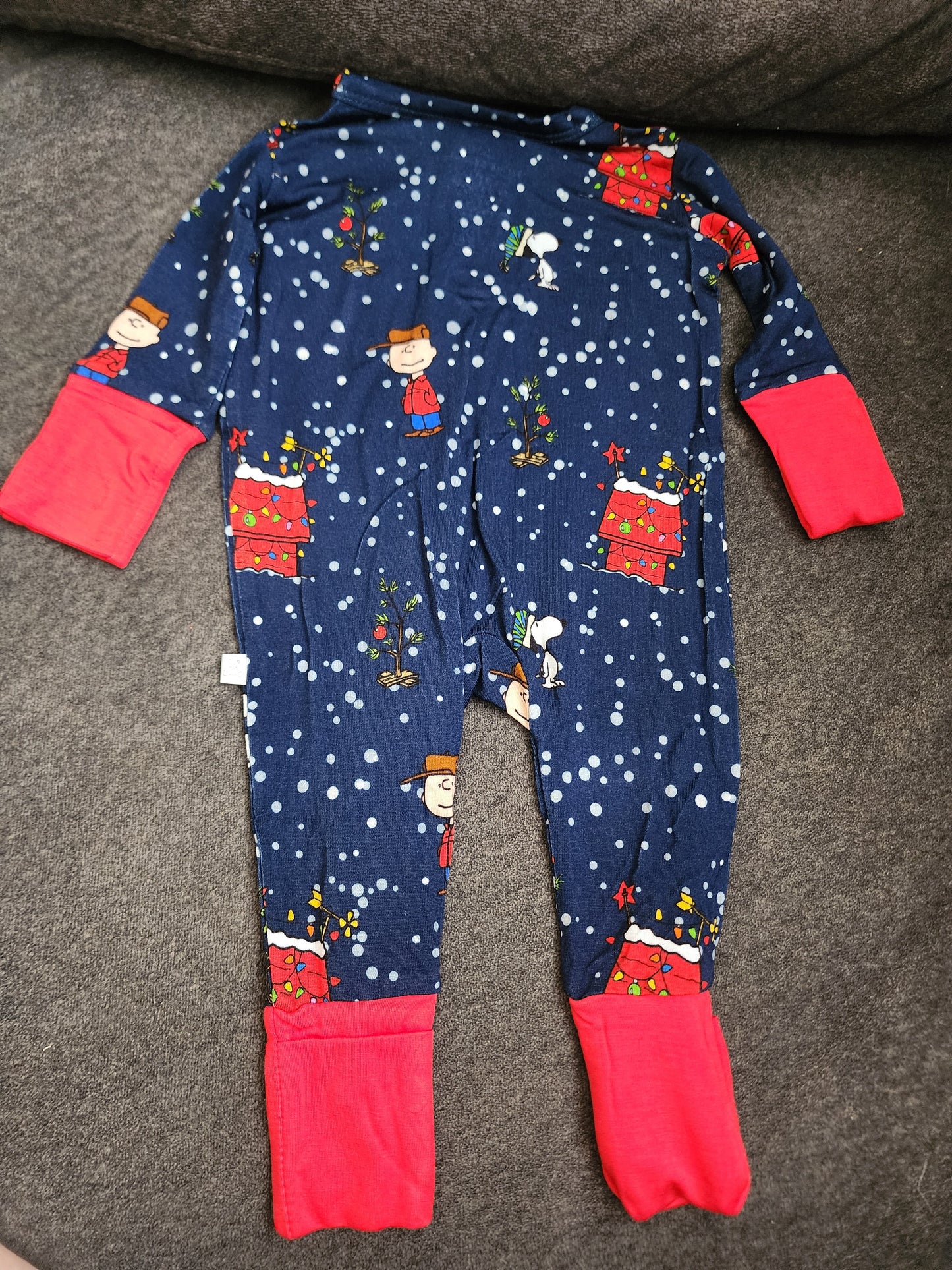 CP Peanuts Charlie Brown Christmas Zipper Footie Sleeper PJ'S