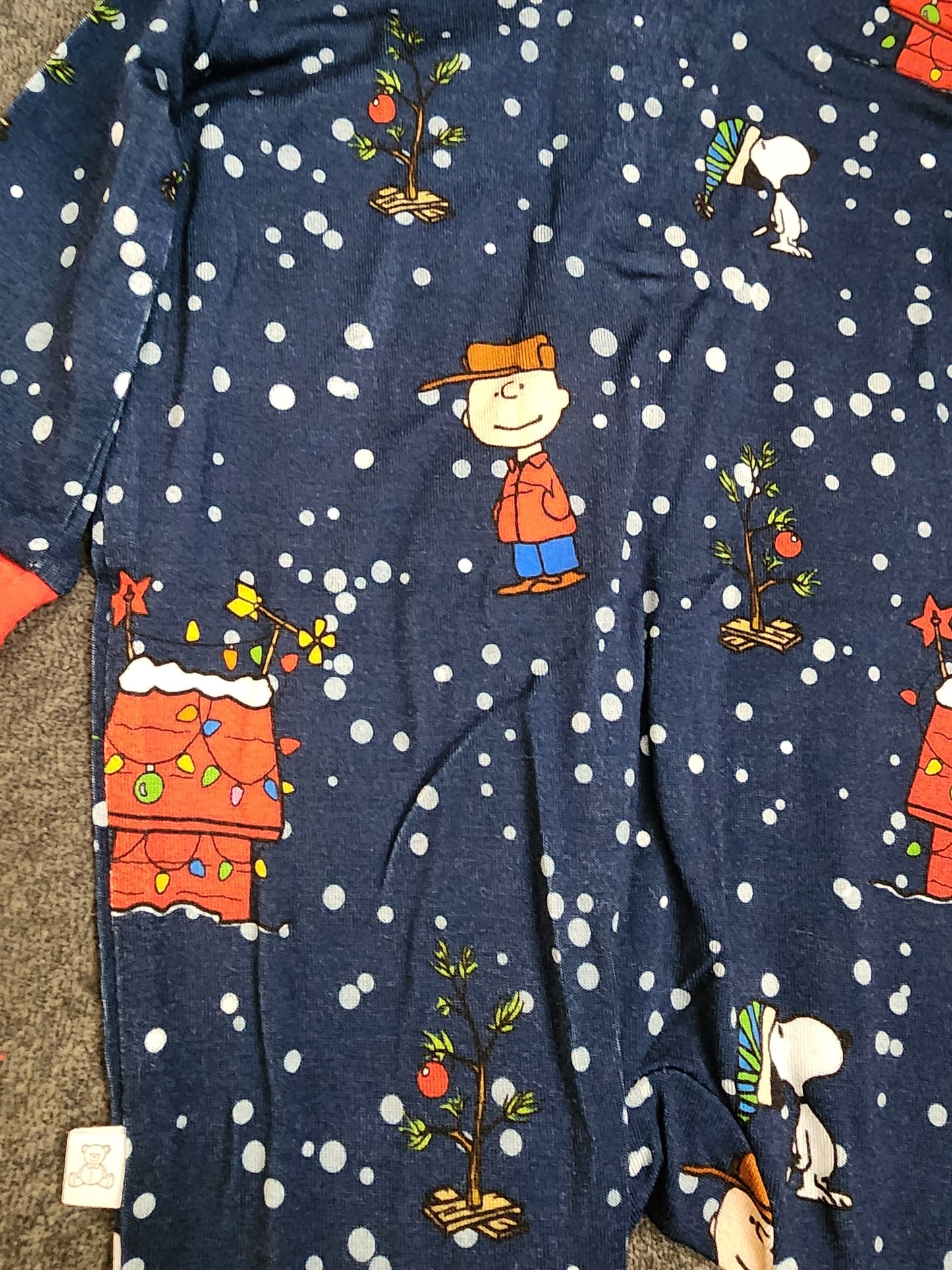 CP Peanuts Charlie Brown Christmas Zipper Footie Sleeper PJ'S