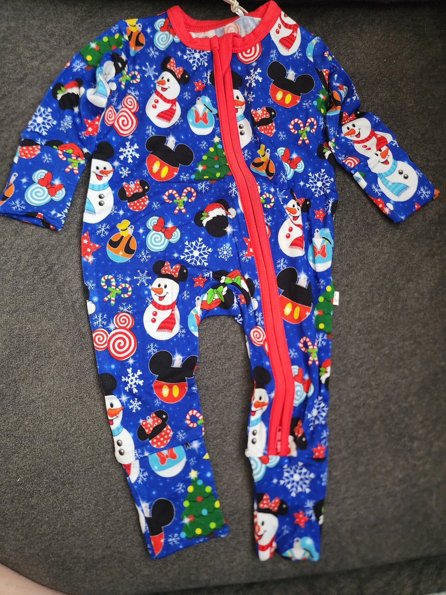 CP Disney Mickey Christmas Zipper Sleeper Footie PJ's