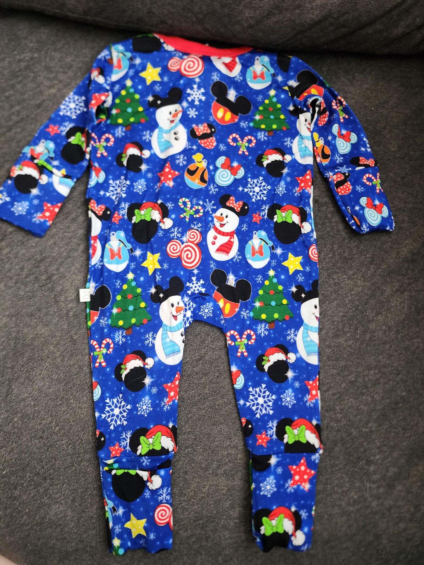 CP Disney Mickey Christmas Zipper Sleeper Footie PJ's